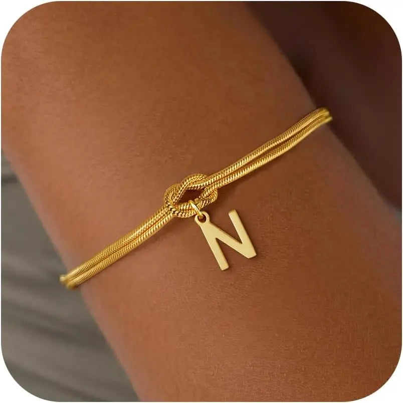 Bracelet initiale et noeud - lettre