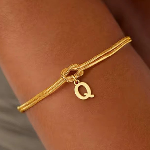 Pulsera lazo con inicial - letra 
