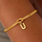 Bracelet initiale et noeud - lettre