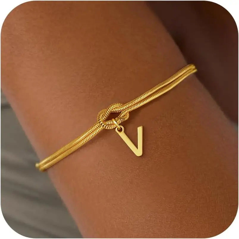 Pulsera lazo con inicial - letra 