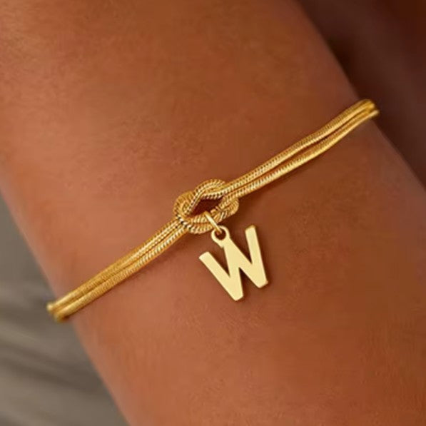 Bracelet initiale et noeud - lettre
