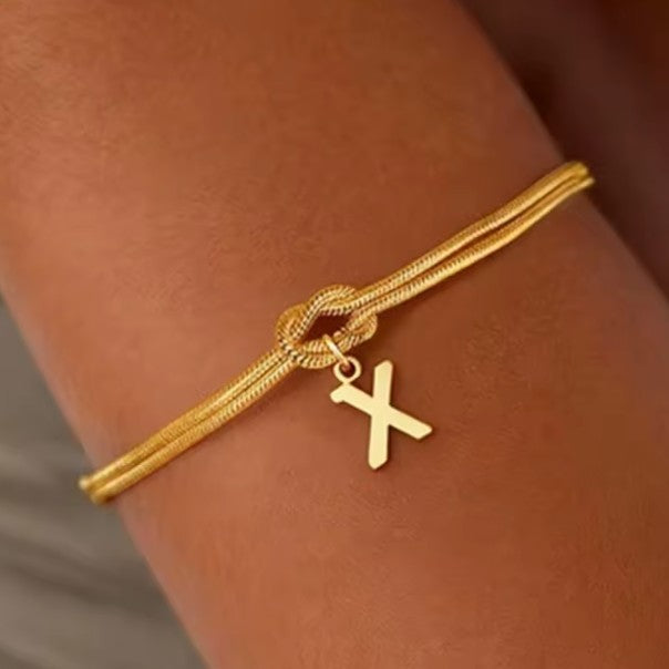 Bracelet initiale et noeud - lettre