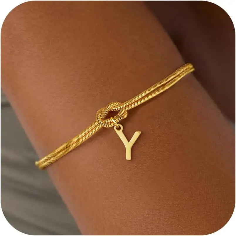 Bracelet initiale et noeud - lettre