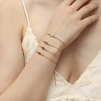 Bracelet jonc avec pierre de naissance colorée