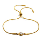 Birthstone bangle bracelet with colored stone