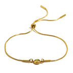 Birthstone bangle bracelet with colored stone