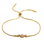 Birthstone bangle bracelet with colored stone