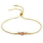 Birthstone bangle bracelet with colored stone
