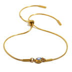 Bracelet jonc avec pierre de naissance colorée