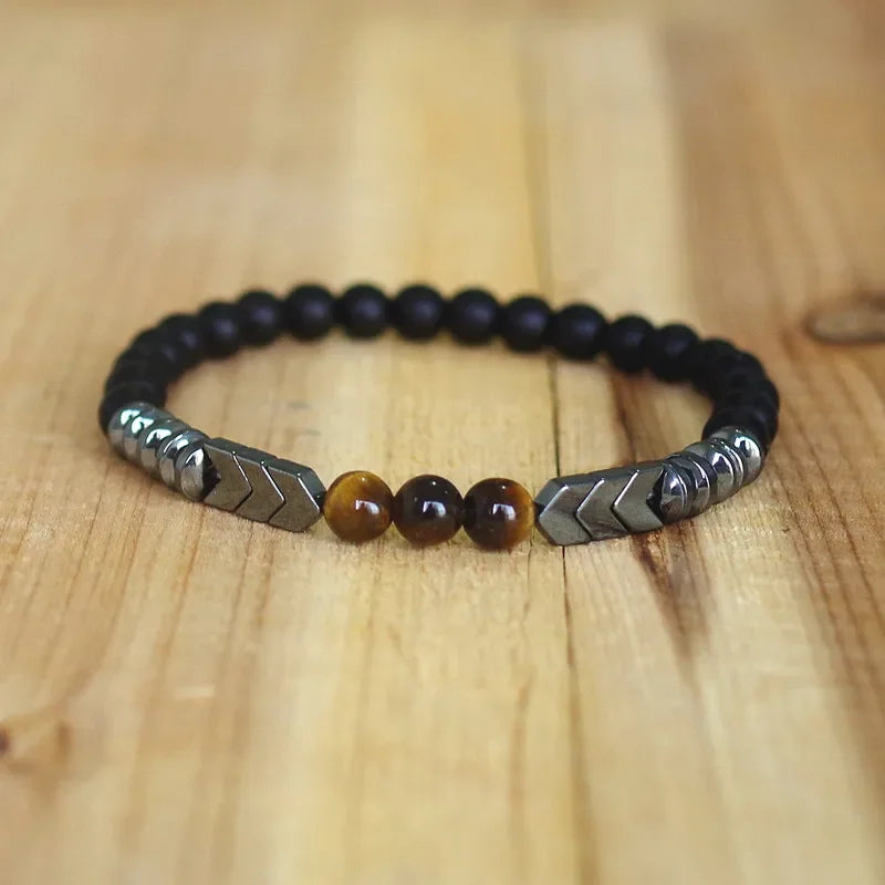 Buddhist ID Bracelet with Stones and Beads