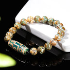 Buddhist Agate Stone ID Bracelet