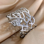 Bracelet manchette corail doré pour femme argent