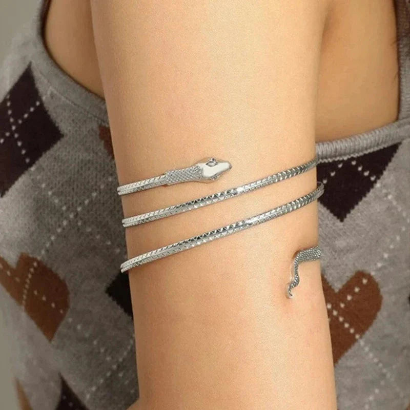 Brazalete Brazalete Serpiente Mujer Reptil plata
