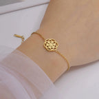 Women's Sacred Geometry Mandala Bracelet Gold