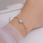 Women's Sacred Geometry Mandala Bracelet Silver