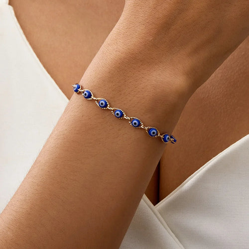 Pulsera Mal de Ojo Azul Estilo Bohemio