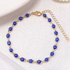 Bracelet Mauvais Oeil Bleu Style Bohème or