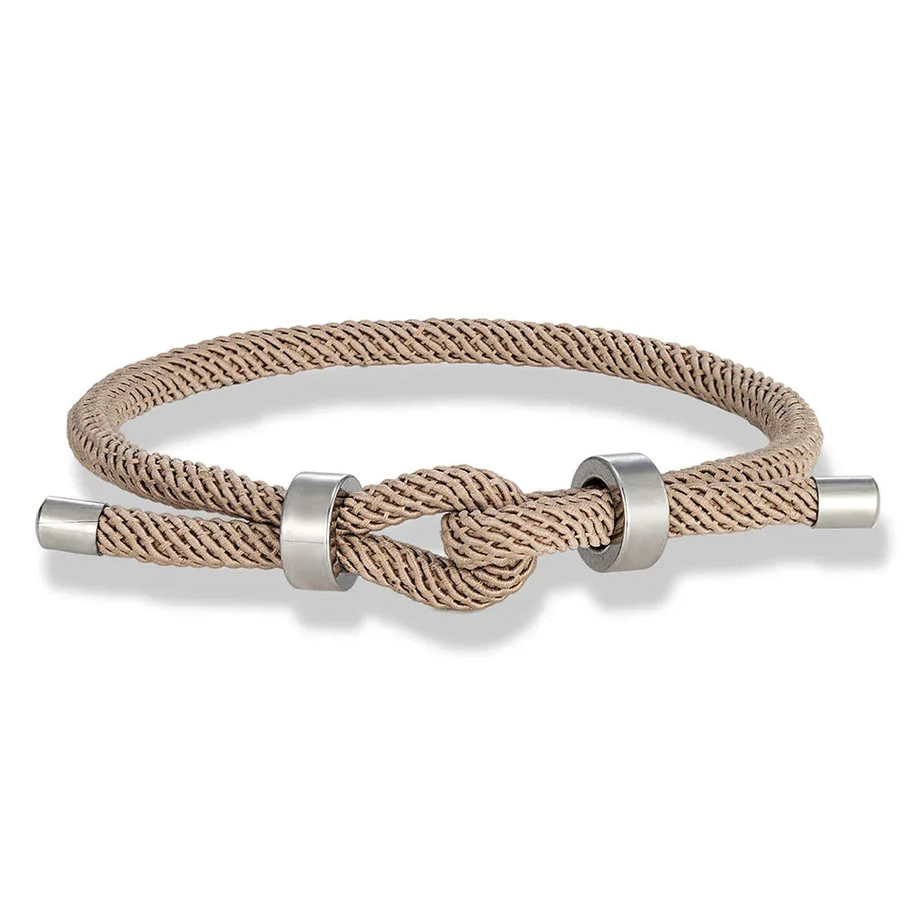 Modern braided cord bracelet with knot