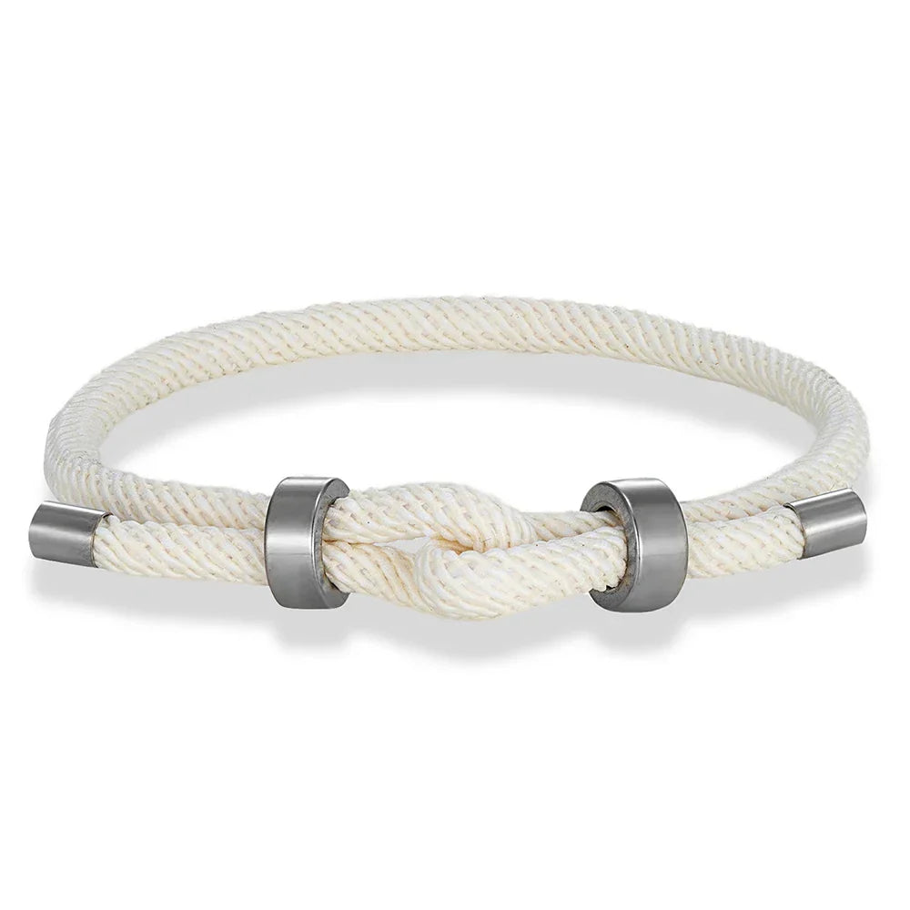 Modern braided cord bracelet with knot