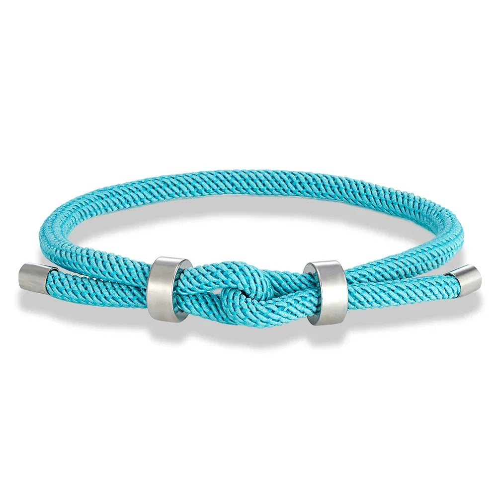 Modern braided cord bracelet with knot