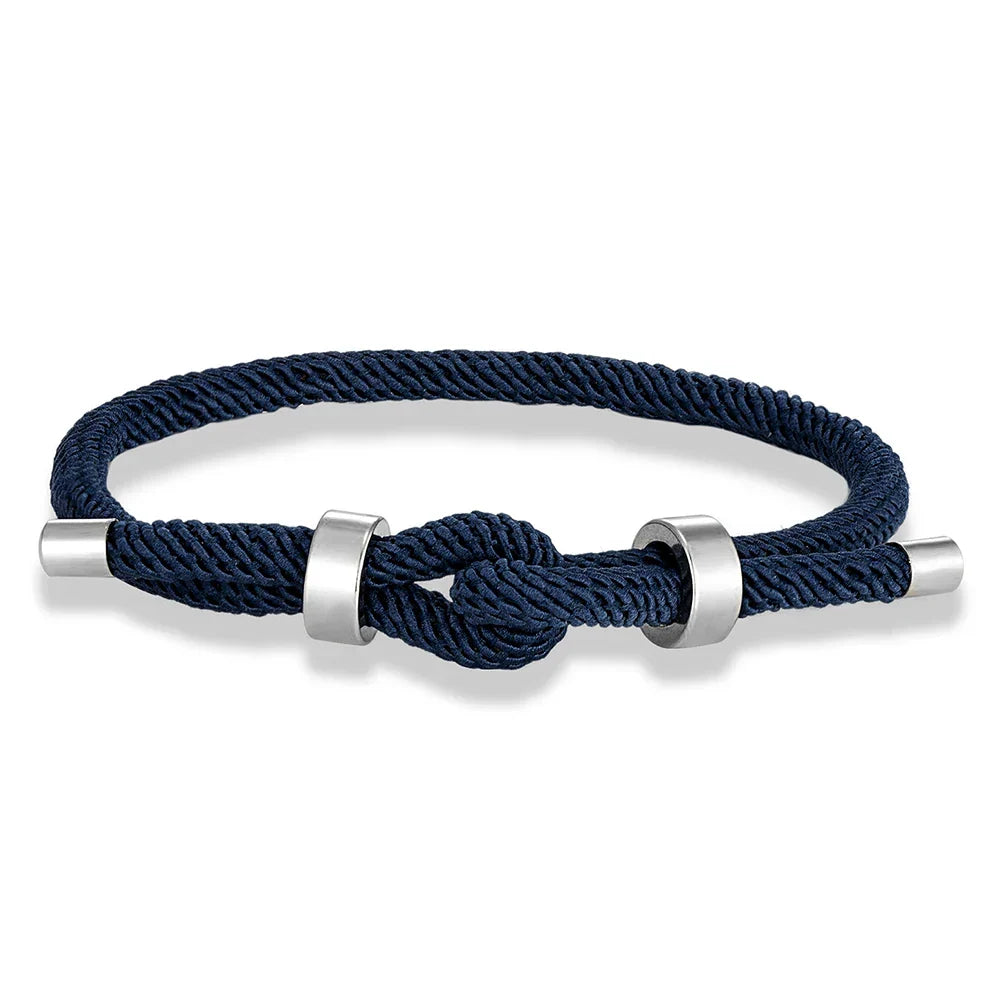 Modern braided cord bracelet with knot