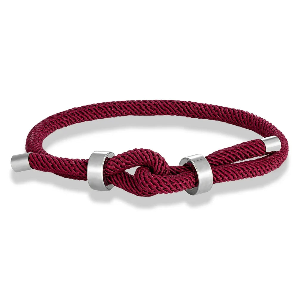 Modern braided cord bracelet with knot