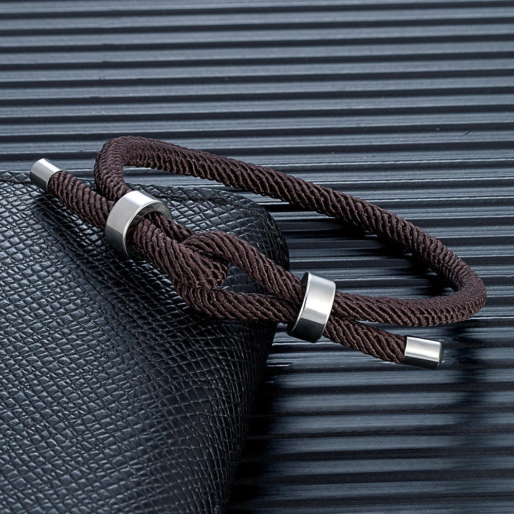 Modern braided cord bracelet with knot
