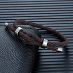 Modern braided cord bracelet with knot