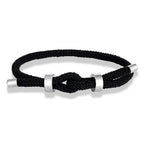 Bracelet moderne en corde tressée avec nœud noir