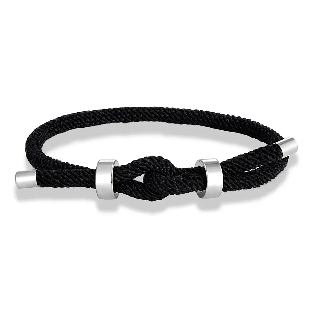 Modern braided cord bracelet with knot