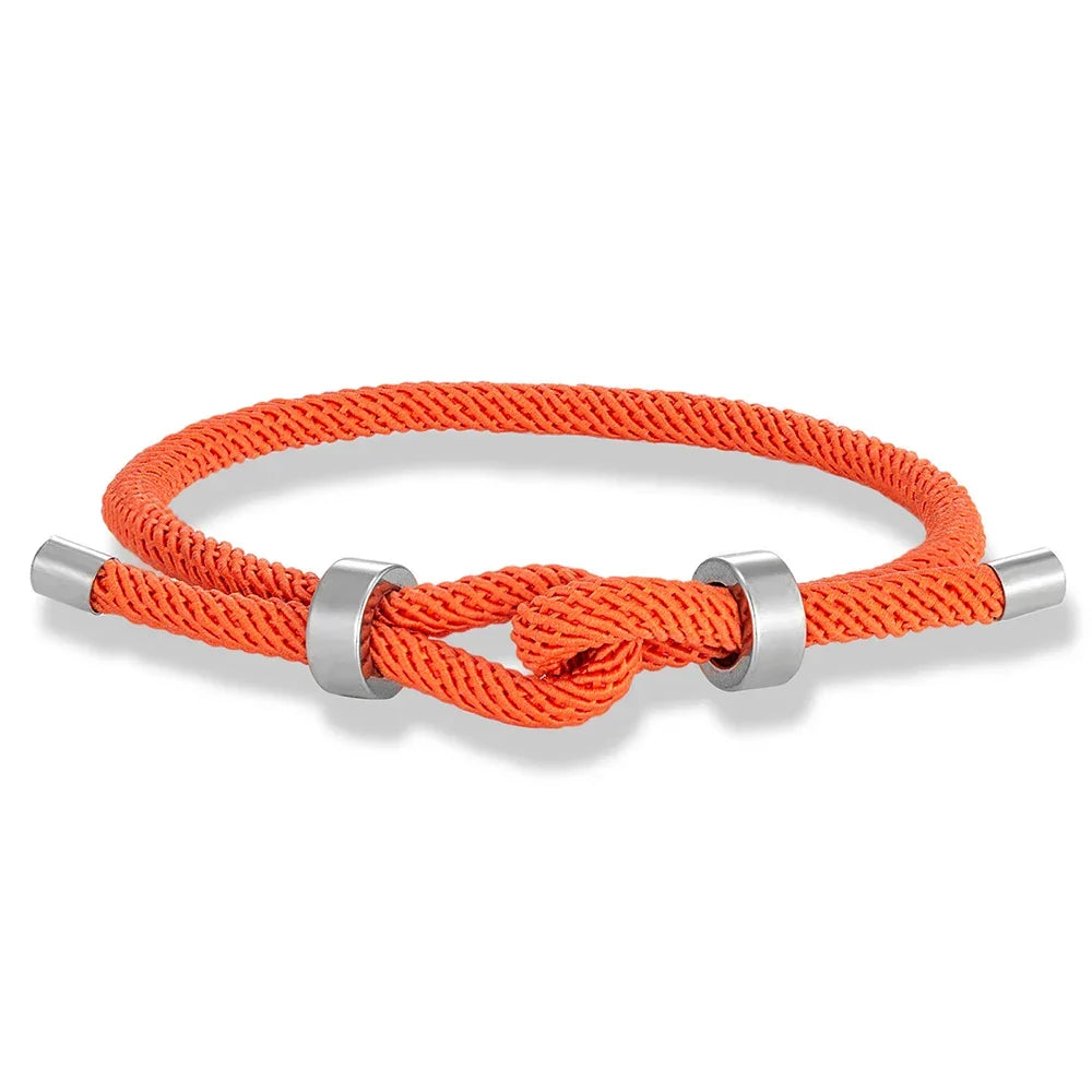 Modern braided cord bracelet with knot