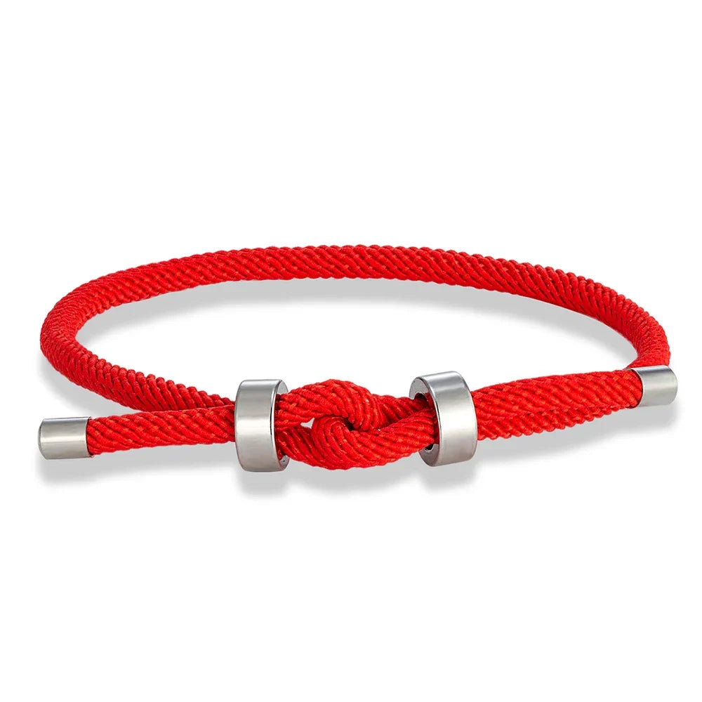 Modern braided cord bracelet with knot