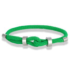 Bracelet moderne en corde tressée avec nœud  vert clair