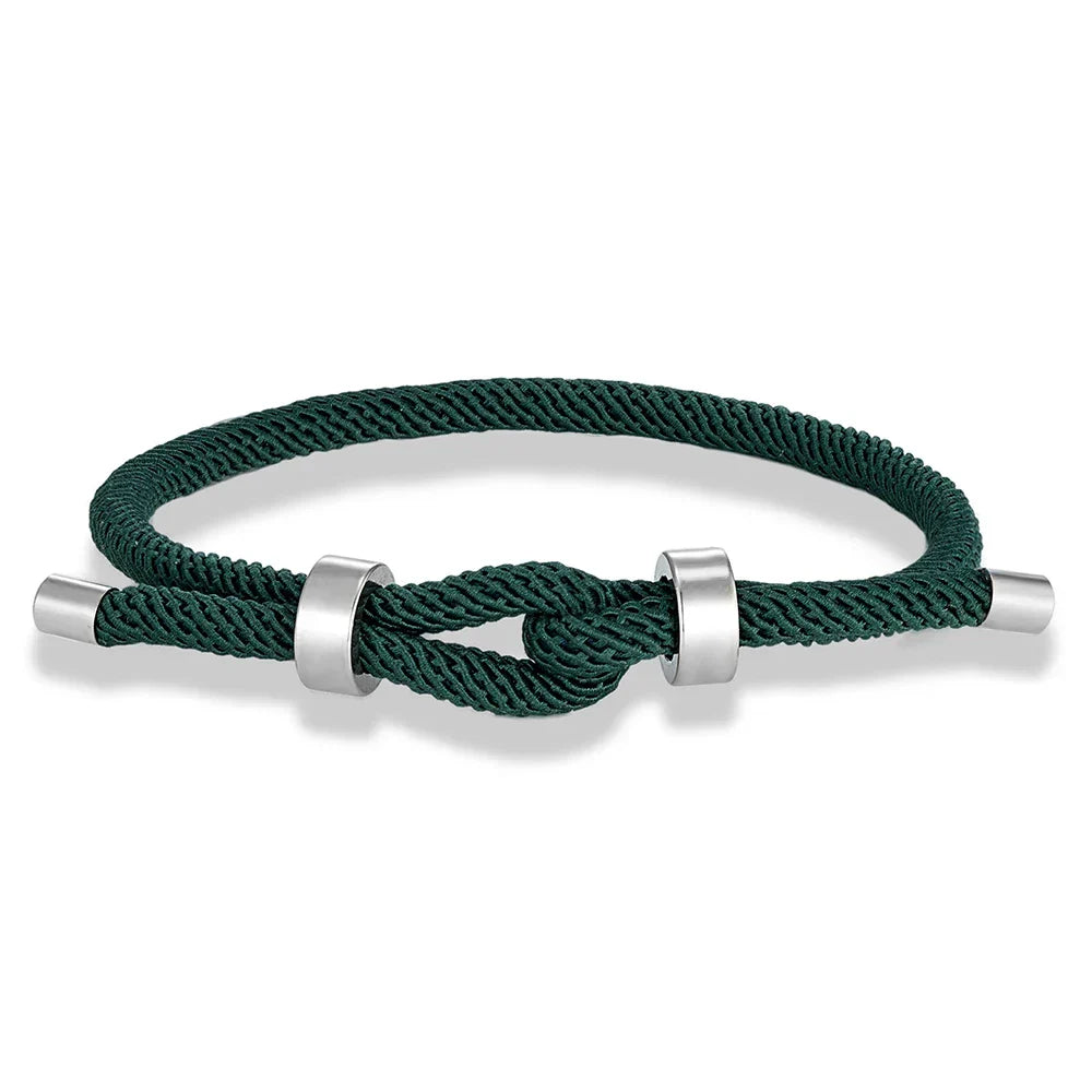 Modern braided cord bracelet with knot
