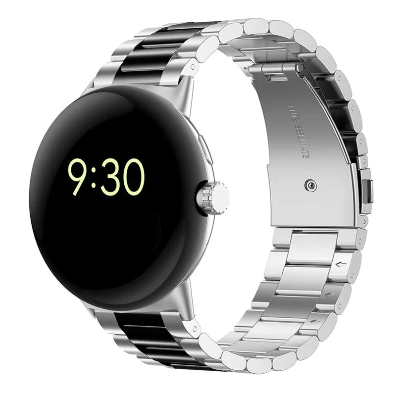 Pulsera Reloj de Acero Templado Smartwatch Google Pixel Watch 1 & 2 plata negro