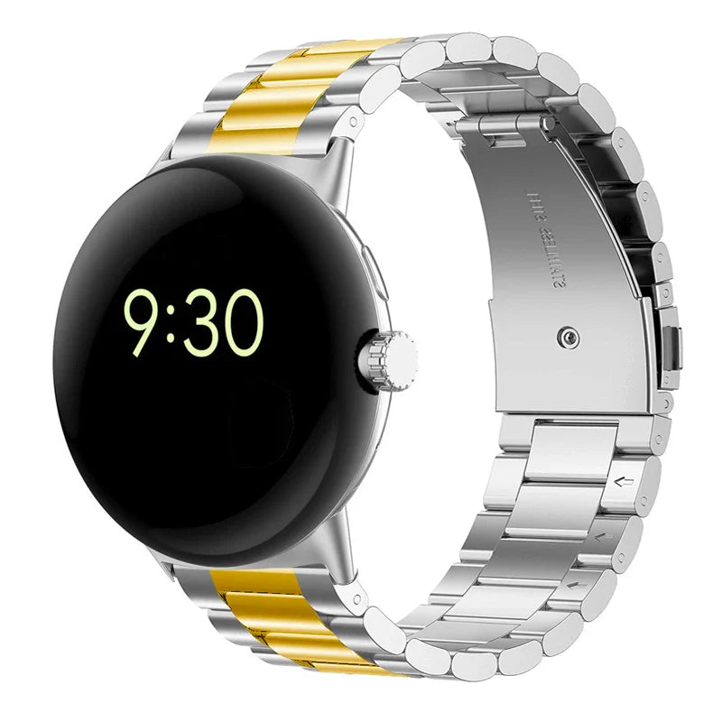 Pulsera Reloj de Acero Templado Smartwatch Google Pixel Watch 1 & 2 plata oro