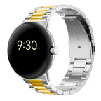 Pulsera Reloj de Acero Templado Smartwatch Google Pixel Watch 1 & 2 plata oro