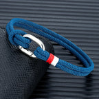 Pulsera náutica de cuerda trenzada con nudo para hombre o mujer 