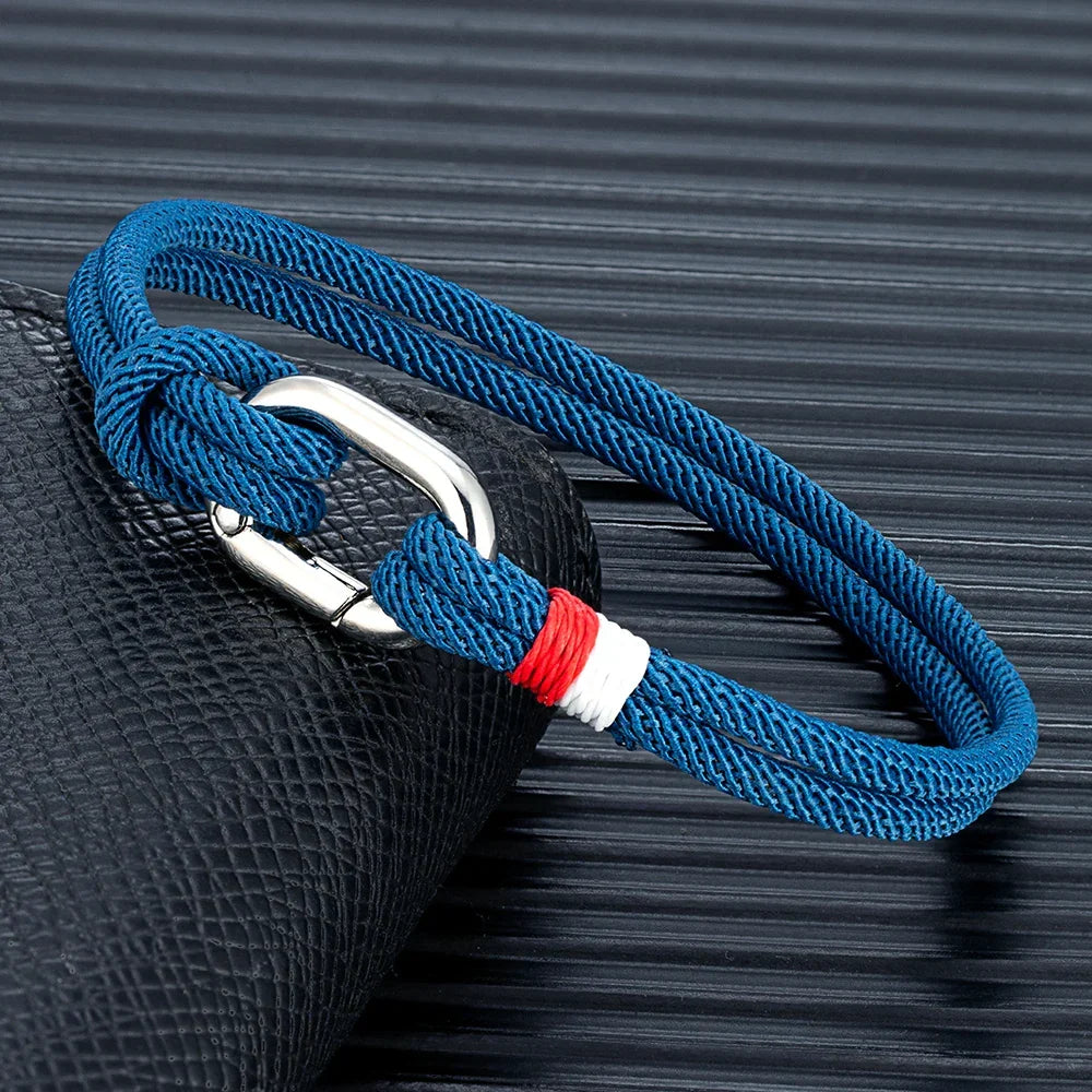 Pulsera náutica de cuerda trenzada con nudo para hombre o mujer 