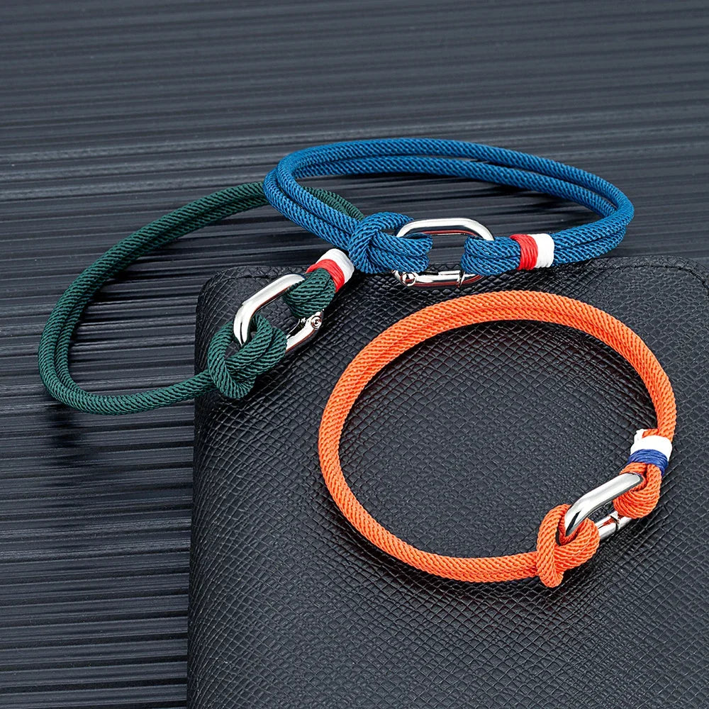 Pulsera náutica de cuerda trenzada con nudo para hombre o mujer 