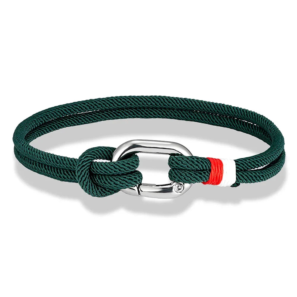 Pulsera náutica de cuerda trenzada con nudo para hombre o mujer 