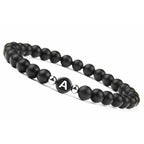 Black initial letter bracelet