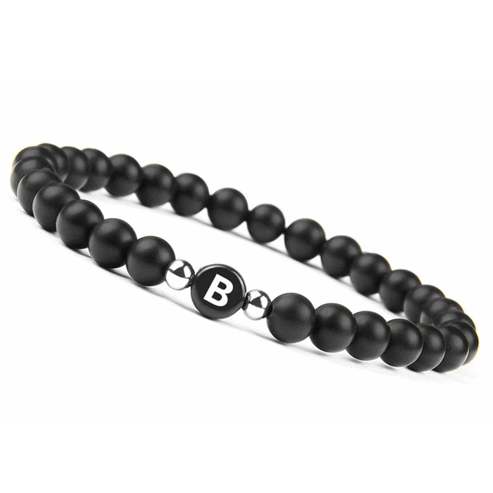 Bracelet noir initiale b