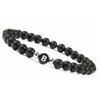 Black initial letter bracelet