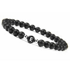 Black initial letter bracelet