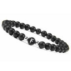 Black initial letter bracelet