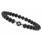 Black initial letter bracelet