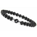 Black initial letter bracelet