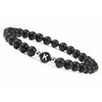 Black initial letter bracelet