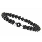 Black initial letter bracelet